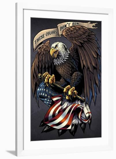 Eagle Holding Flag-FlyLand Designs-Framed Giclee Print