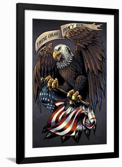 Eagle Holding Flag-FlyLand Designs-Framed Giclee Print