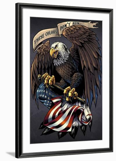 Eagle Holding Flag-FlyLand Designs-Framed Giclee Print