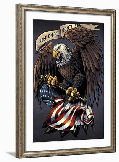 Eagle Holding Flag-FlyLand Designs-Framed Giclee Print