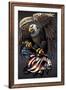 Eagle Holding Flag-FlyLand Designs-Framed Giclee Print