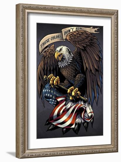 Eagle Holding Flag-FlyLand Designs-Framed Giclee Print