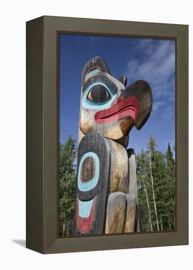 Eagle Image on Totem Pole, Teslin Tlingit Heritage Center, Teslin, Yukon, Canada, North America-Richard Maschmeyer-Framed Premier Image Canvas