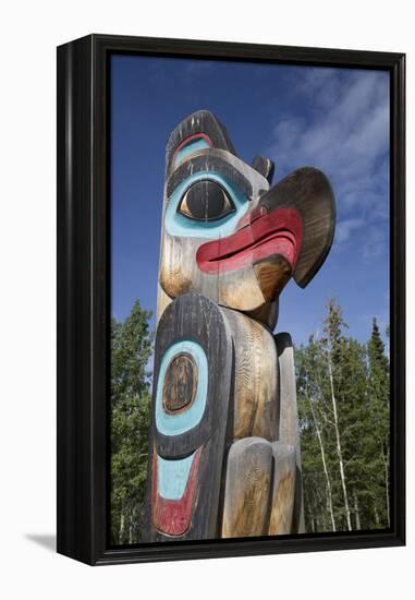 Eagle Image on Totem Pole, Teslin Tlingit Heritage Center, Teslin, Yukon, Canada, North America-Richard Maschmeyer-Framed Premier Image Canvas