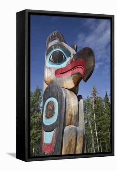 Eagle Image on Totem Pole, Teslin Tlingit Heritage Center, Teslin, Yukon, Canada, North America-Richard Maschmeyer-Framed Premier Image Canvas