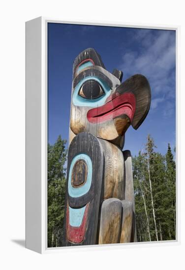 Eagle Image on Totem Pole, Teslin Tlingit Heritage Center, Teslin, Yukon, Canada, North America-Richard Maschmeyer-Framed Premier Image Canvas