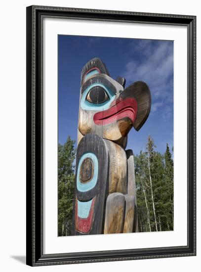 Eagle Image on Totem Pole, Teslin Tlingit Heritage Center, Teslin, Yukon, Canada, North America-Richard Maschmeyer-Framed Photographic Print