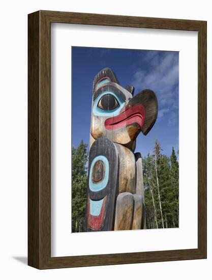 Eagle Image on Totem Pole, Teslin Tlingit Heritage Center, Teslin, Yukon, Canada, North America-Richard Maschmeyer-Framed Photographic Print