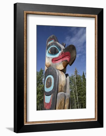 Eagle Image on Totem Pole, Teslin Tlingit Heritage Center, Teslin, Yukon, Canada, North America-Richard Maschmeyer-Framed Photographic Print