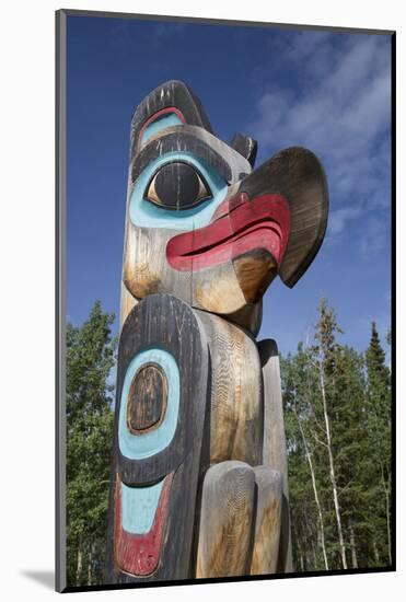 Eagle Image on Totem Pole, Teslin Tlingit Heritage Center, Teslin, Yukon, Canada, North America-Richard Maschmeyer-Mounted Photographic Print