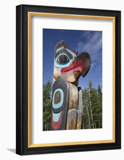 Eagle Image on Totem Pole, Teslin Tlingit Heritage Center, Teslin, Yukon, Canada, North America-Richard Maschmeyer-Framed Photographic Print