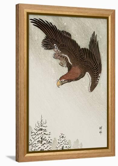 Eagle in Flight Against Snowy Sky-Koson Ohara-Framed Premier Image Canvas