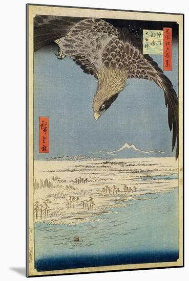 Eagle over 100,000 Acre Plain at Susaki, Fukagawa ('Juman-Tsubo'), from the Series '100 Views of…-Ando Hiroshige-Mounted Giclee Print