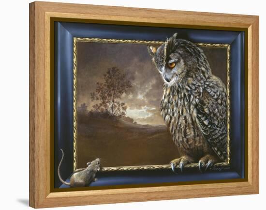 Eagle Owl and Mouse-Harro Maass-Framed Premier Image Canvas