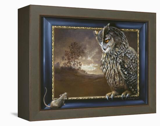 Eagle Owl and Mouse-Harro Maass-Framed Premier Image Canvas