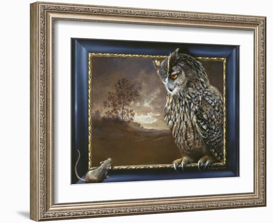 Eagle Owl and Mouse-Harro Maass-Framed Giclee Print