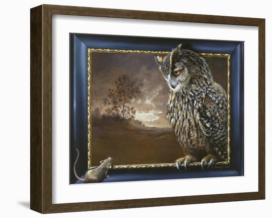 Eagle Owl and Mouse-Harro Maass-Framed Giclee Print