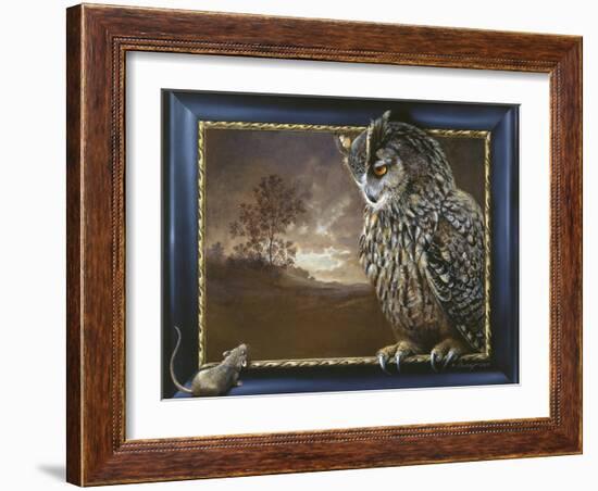 Eagle Owl and Mouse-Harro Maass-Framed Giclee Print
