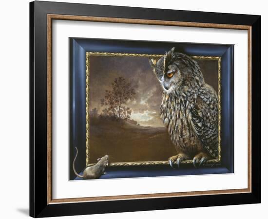 Eagle Owl and Mouse-Harro Maass-Framed Giclee Print