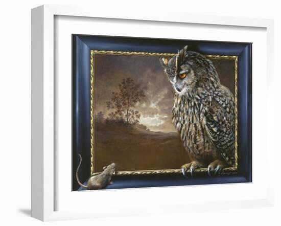 Eagle Owl and Mouse-Harro Maass-Framed Giclee Print