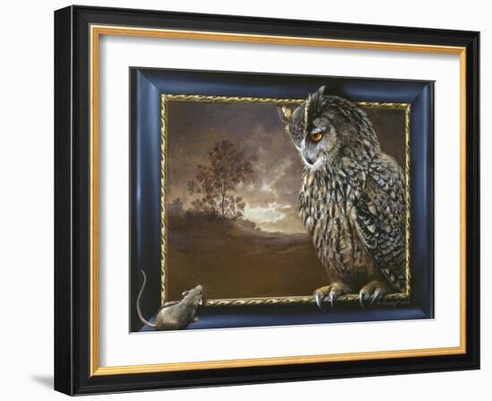 Eagle Owl and Mouse-Harro Maass-Framed Giclee Print