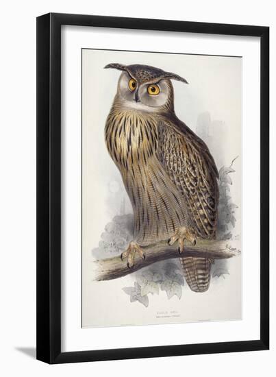 Eagle Owl, Bubo Maximus, 1832-1837-Edward Lear-Framed Giclee Print