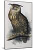 Eagle Owl, Lithographic Plate from "The Birds of Europe"-John Gould-Mounted Giclee Print