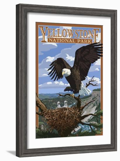 Eagle Perched - Yellowstone National Park-Lantern Press-Framed Art Print