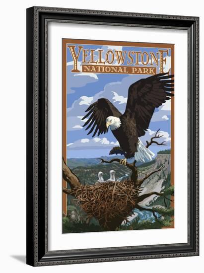 Eagle Perched - Yellowstone National Park-Lantern Press-Framed Art Print