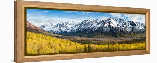 Eagle River Valley with Hurdygurdy Mountain in the background, Chugach National Park, Alaska, USA-null-Framed Premier Image Canvas