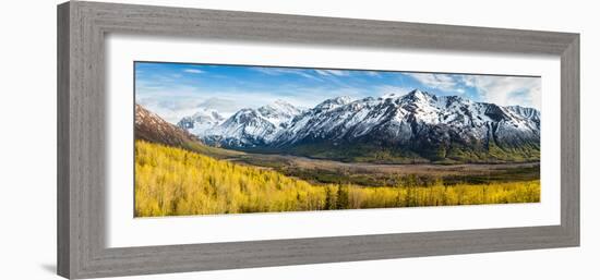 Eagle River Valley with Hurdygurdy Mountain in the background, Chugach National Park, Alaska, USA-null-Framed Photographic Print