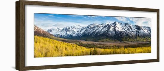 Eagle River Valley with Hurdygurdy Mountain in the background, Chugach National Park, Alaska, USA-null-Framed Photographic Print