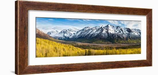 Eagle River Valley with Hurdygurdy Mountain in the background, Chugach National Park, Alaska, USA-null-Framed Photographic Print