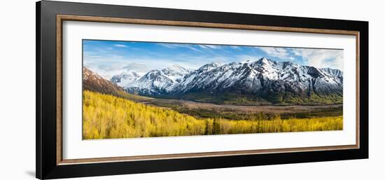 Eagle River Valley with Hurdygurdy Mountain in the background, Chugach National Park, Alaska, USA-null-Framed Photographic Print