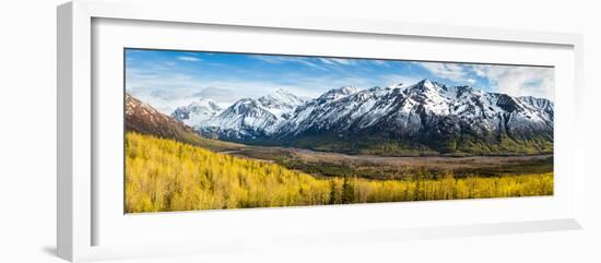 Eagle River Valley with Hurdygurdy Mountain in the background, Chugach National Park, Alaska, USA-null-Framed Photographic Print