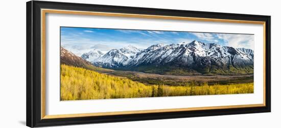 Eagle River Valley with Hurdygurdy Mountain in the background, Chugach National Park, Alaska, USA-null-Framed Photographic Print