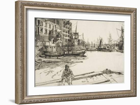 Eagle Wharf, from "A Series of Sixteen Etchings of Scenes on the Thames", 1859, Published 1871-James Abbott McNeill Whistler-Framed Giclee Print