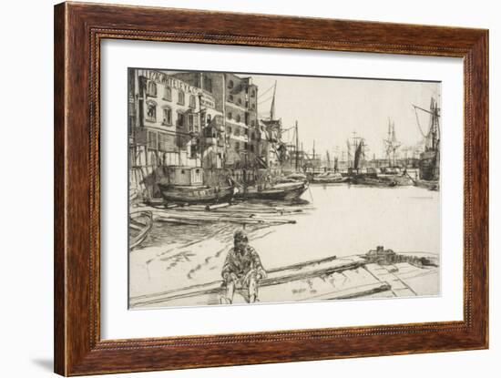 Eagle Wharf, from "A Series of Sixteen Etchings of Scenes on the Thames", 1859, Published 1871-James Abbott McNeill Whistler-Framed Giclee Print