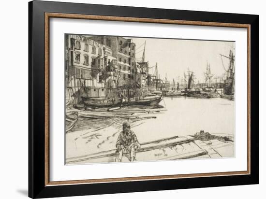 Eagle Wharf, from "A Series of Sixteen Etchings of Scenes on the Thames", 1859, Published 1871-James Abbott McNeill Whistler-Framed Giclee Print