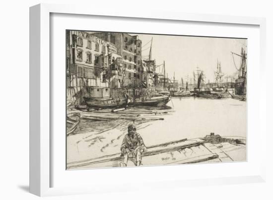 Eagle Wharf, from "A Series of Sixteen Etchings of Scenes on the Thames", 1859, Published 1871-James Abbott McNeill Whistler-Framed Giclee Print