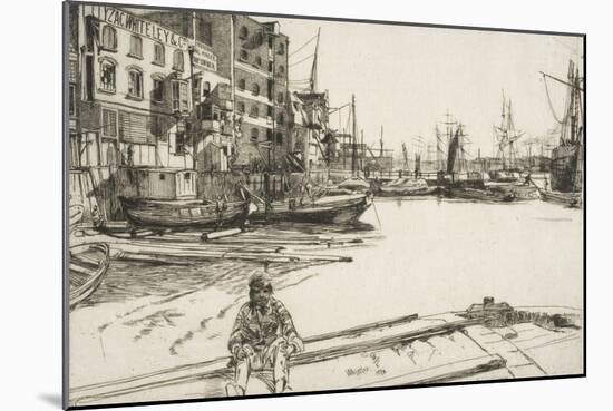 Eagle Wharf, from "A Series of Sixteen Etchings of Scenes on the Thames", 1859, Published 1871-James Abbott McNeill Whistler-Mounted Giclee Print