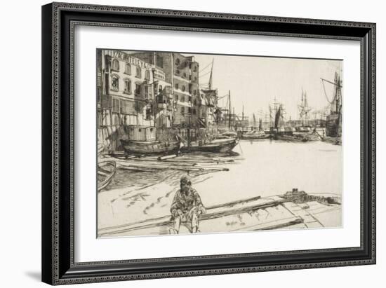 Eagle Wharf, from "A Series of Sixteen Etchings of Scenes on the Thames", 1859, Published 1871-James Abbott McNeill Whistler-Framed Giclee Print