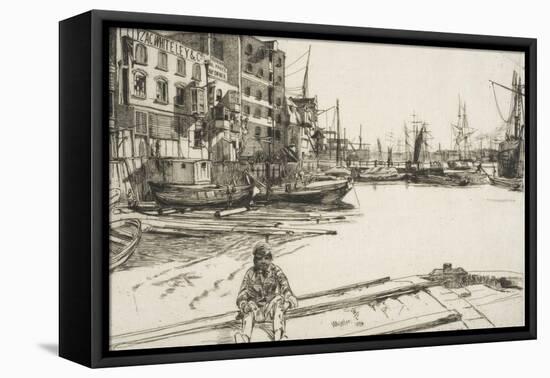 Eagle Wharf, from "A Series of Sixteen Etchings of Scenes on the Thames", 1859, Published 1871-James Abbott McNeill Whistler-Framed Premier Image Canvas