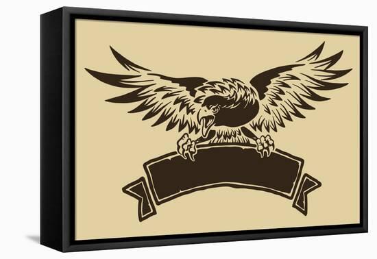 Eagle with Ribbon-hauvi-Framed Stretched Canvas