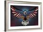 Eagle With US Flag Wings Spread-FlyLand Designs-Framed Giclee Print