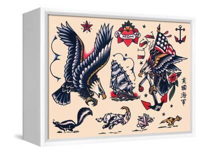 eagles ships authentic tattoo flash by norman collins aka sailor jerry u l