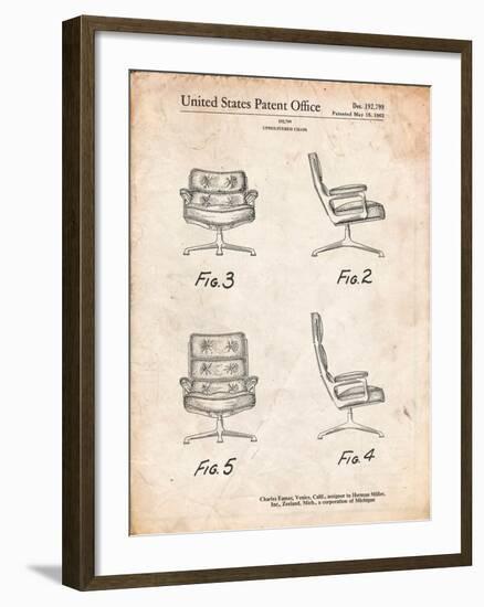 Eames Upholstered Chair Patent-Cole Borders-Framed Art Print