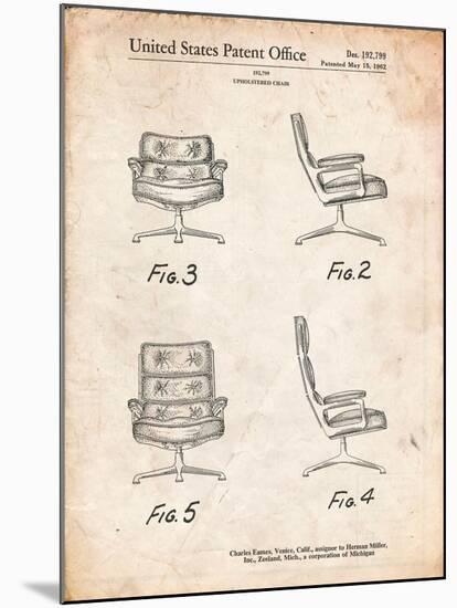 Eames Upholstered Chair Patent-Cole Borders-Mounted Art Print