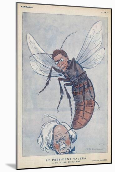 Eamonn De Valera Irish Statesman Depicted as a Wasp Stinging English Premier Lloyd George-Barrere-Mounted Art Print