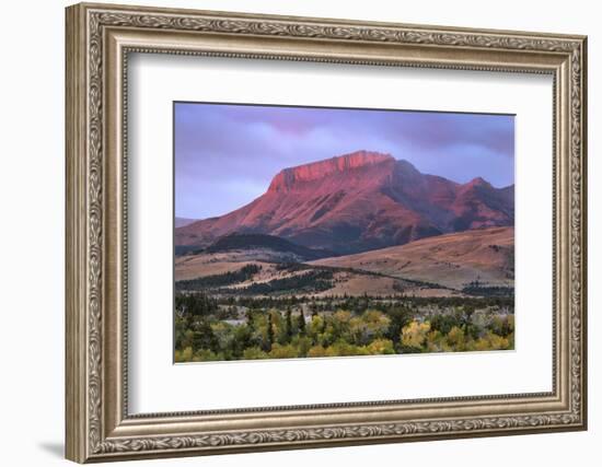 Ear Mountain at sunrise, Rocky Mountain front ranges near Choteau, Montana.-Alan Majchrowicz-Framed Photographic Print